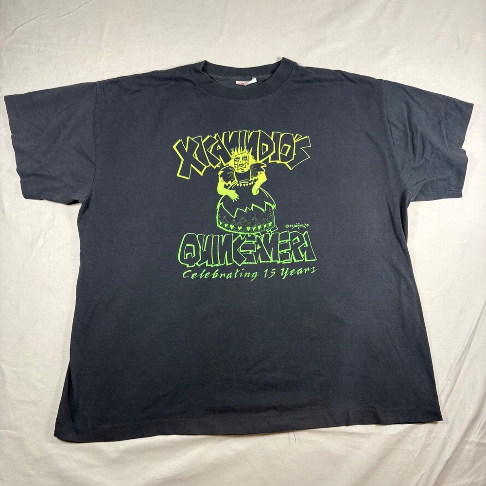 Vintage 1990 Xicaindios Quinceanera Monster T Shirt XL Single Stitch Punk Black